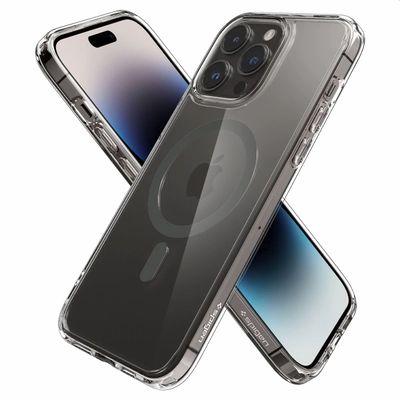 Hoesje iPhone 14 Pro Spigen Ultra Hybrid Mag Case Magfit - Grijs