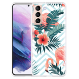 Hoesje geschikt voor Samsung Galaxy S21 - Flamingo Flowers