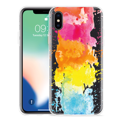 Cazy Hoesje geschikt voor iPhone Xs - Color Splatters