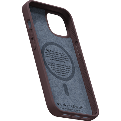 Njord Collections Hoesje geschikt voor iPhone 14 - Genuine Leather - 2m Valbescherming - Bruin