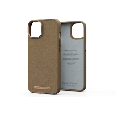 Njord Collections Comfort+ Hoesje geschikt voor iPhone 14 - Gerecycled Materiaal - 2M valbesecherming - Camel