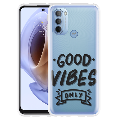 Cazy Hoesje geschikt voor Motorola Moto G41 - Good Vibes zwart