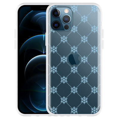 Cazy Hoesje geschikt voor iPhone 12 Pro - Snowflake Pattern