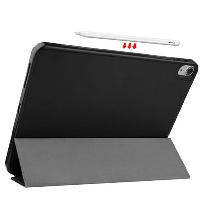 Cazy TriFold Hoes met Penhouder geschikt voor iPad Air 2022 (5th Gen)/iPad Air 2020 (4th Gen) - Zwart