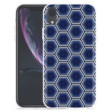 Hoesje geschikt voor iPhone Xr - Blauwe Hexagons