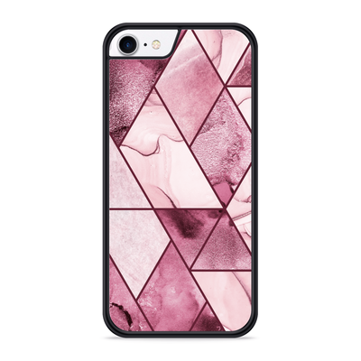 Cazy Hardcase hoesje geschikt voor iPhone 8 - Roze Marmer Mix