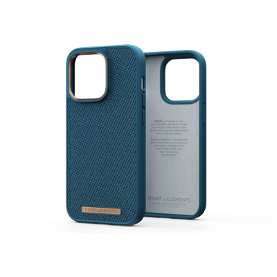 Njord Collections Fabric Tonal Hoesje geschikt voor iPhone 14 Pro Max - Deep Sea