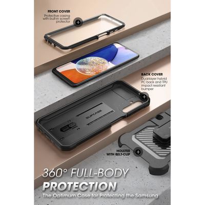 Supcase Unicorn Beetle Pro Hoesje geschikt voor Samsung Galaxy A14 5G - Met ingebouwde screen protector - Zwart