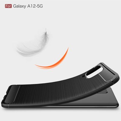Cazy Hoesje geschikt voor Samsung Galaxy A12 - Rugged TPU - Zwart