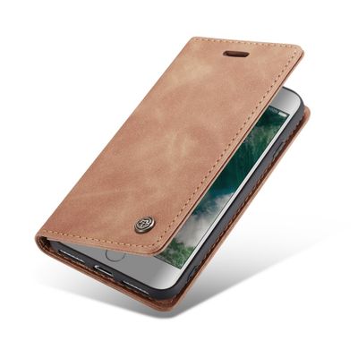 Hoesje geschikt voor iPhone 7/8/SE 2020/2022 - CASEME Retro Wallet Case - Bruin