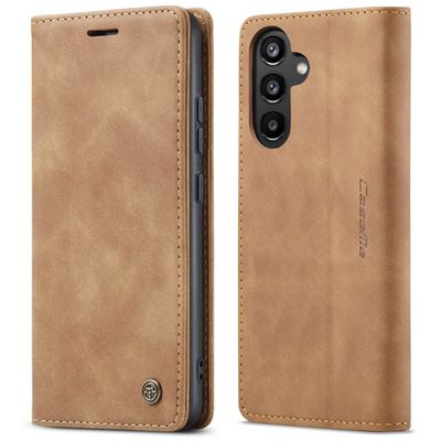 Caseme Hoesje geschikt voor Samsung Galaxy A34 - Retro Wallet Case - Bruin