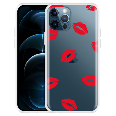 Cazy Hoesje geschikt voor iPhone 12 Pro - Red Kisses