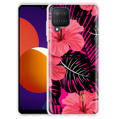 Cazy Hoesje geschikt voor Samsung Galaxy M12 - Tropical Flowers