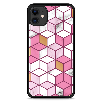 Cazy Hardcase hoesje geschikt voor iPhone 11 - Pink White Marble
