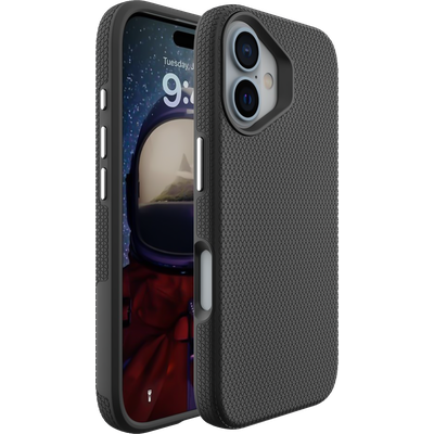 Cazy Hoesje geschikt voor iPhone 16 Plus - Rugged Texture TPU - Zwart