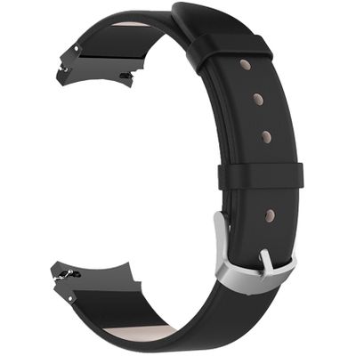 Cazy Bandje geschikt voor Samsung Galaxy Watch 6 / 5 / 4 - Perfect Fit Leder Watchband - Zwart