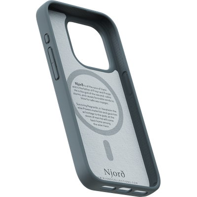 Njord Collections Fabric Hoesje geschikt voor iPhone 15 Pro - Premium Stof - 100% gerecycled materiaal - Dark Grey