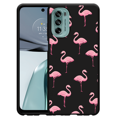 Cazy Hoesje Zwart geschikt voor Motorola Moto G62 5G - Flamingo