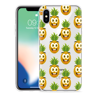 Cazy Hoesje geschikt voor iPhone Xs - Happy Ananas