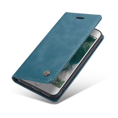 Hoesje geschikt voor iPhone 7/8/SE 2020/2022 - CASEME Retro Wallet Case - Blauw