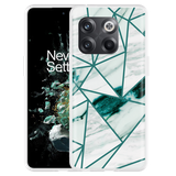 Hoesje geschikt voor OnePlus 10T - Polygon Marmer Groen