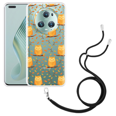 Cazy Hoesje met koord geschikt voor Honor Magic5 Pro Cute Owls