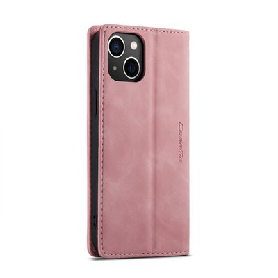 Caseme Case iPhone 14 - Retro Wallet Case - Pink