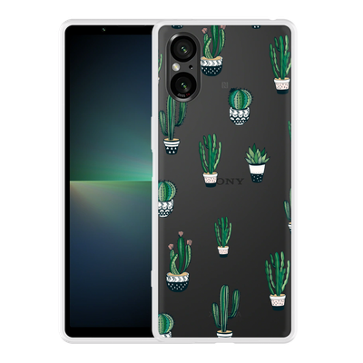 Cazy Hoesje geschikt voor Sony Xperia 5 V Green Cactus