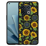 Hoesje Zwart geschikt voor OnePlus 10 Pro - Sunflowers