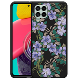 Hoesje Zwart geschikt voor Samsung Galaxy M53 - Purple Flowers