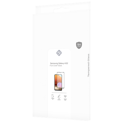 Cazy Full Cover Glass Screen Protector geschikt voor Samsung Galaxy A32 4G - Zwart