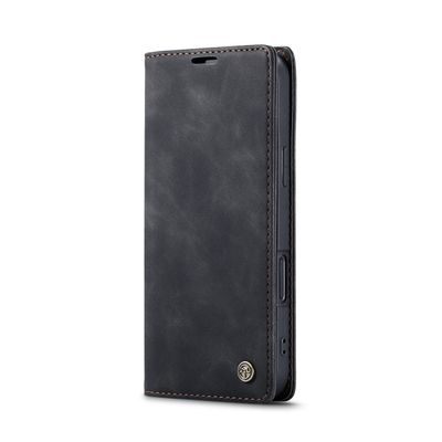 Caseme Hoesje geschikt voor iPhone 16 Pro Max - Retro Wallet Case - Zwart