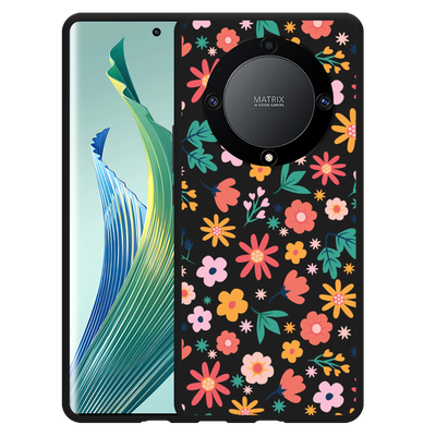 Cazy Hoesje Zwart geschikt voor Honor Magic5 Lite Always have flowers