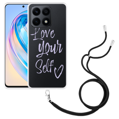 Cazy Hoesje met koord geschikt voor Honor X8a Love Yourself