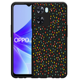 Hoesje Zwart geschikt voor Oppo A57s - Happy Dots