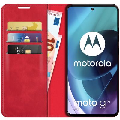 Cazy Wallet Magnetic Hoesje geschikt voor Motorola Moto G71 - Rood