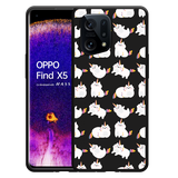 Hoesje Zwart geschikt voor Oppo Find X5 - Unicorn Cat