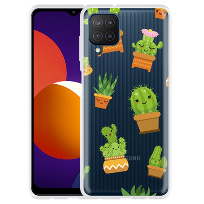 Cazy Hoesje geschikt voor Samsung Galaxy M12 - Happy Cactus