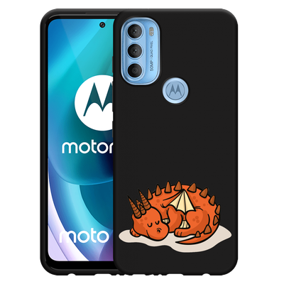 Cazy Hoesje Zwart geschikt voor Motorola Moto G71 - Sleeping Dragon
