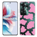 Hoesje geschikt voor Oppo Reno11 F Roze Koeienvlekken