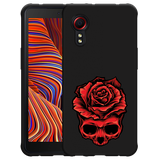 Hoesje Zwart geschikt voor Samsung Galaxy Xcover 5 - Red Skull