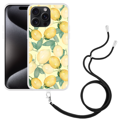 Cazy Hoesje met koord geschikt voor iPhone 15 Pro Max Lemons