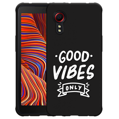 Cazy Hoesje Zwart geschikt voor Samsung Galaxy Xcover 5 - Good Vibes wit