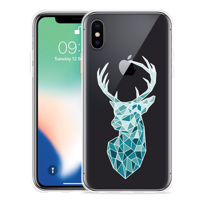 Cazy Hoesje geschikt voor iPhone Xs - Art Deco Deer