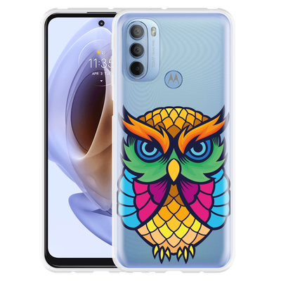 Cazy Hoesje geschikt voor Motorola Moto G41 - Colorful Owl Artwork