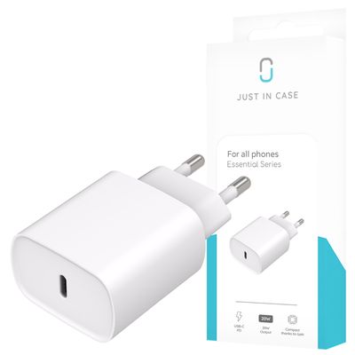 Just in Case Essential USB-C PD Charger (20W) - White