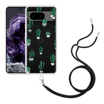 Cazy Hoesje met koord geschikt voor Google Pixel 8 Green Cactus