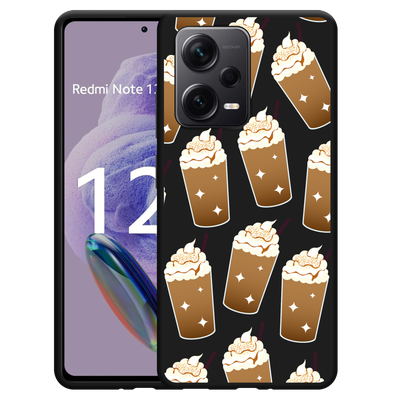 Cazy Hoesje Zwart geschikt voor Xiaomi Redmi Note 12 Pro+ 5G Frappuccino's