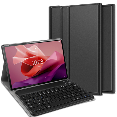Cazy Hoes met Toetsenbord AZERTY - geschikt voor Lenovo Tab P12 - Zwart