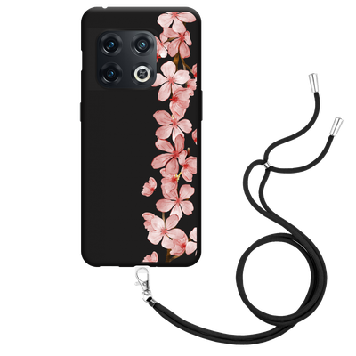 Cazy Hoesje met Koord Zwart geschikt voor OnePlus 10 Pro - Flower Branch
